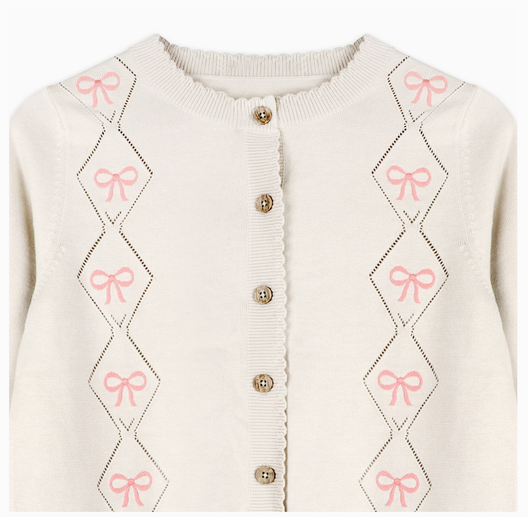 CARDIGAN WOMEN'S POINTELLE EVIE BOW