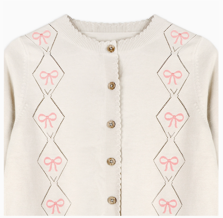 CARDIGAN WOMEN'S POINTELLE EVIE BOW