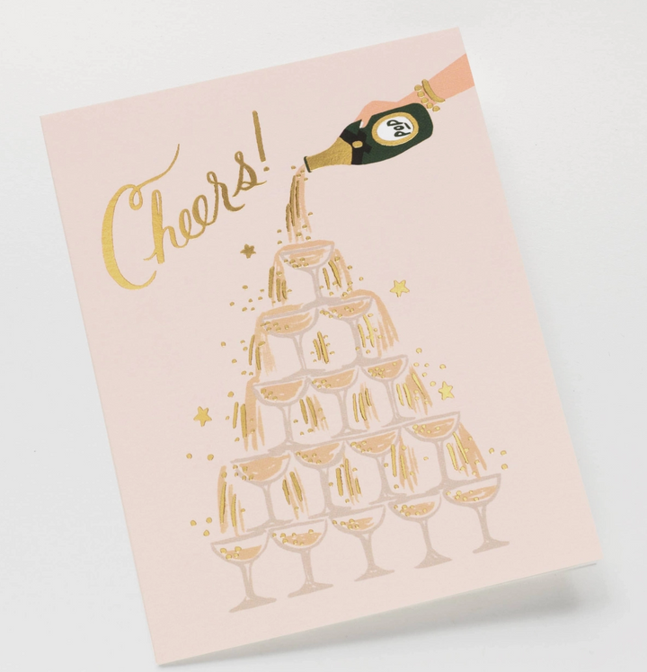 GREETING CARD "CHAMPAGNE TOWER CHEERS"