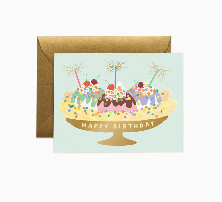 BIRTHDAY GREETING CARD "BANANA SPLIT"