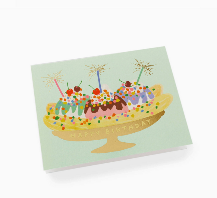 BIRTHDAY GREETING CARD "BANANA SPLIT"