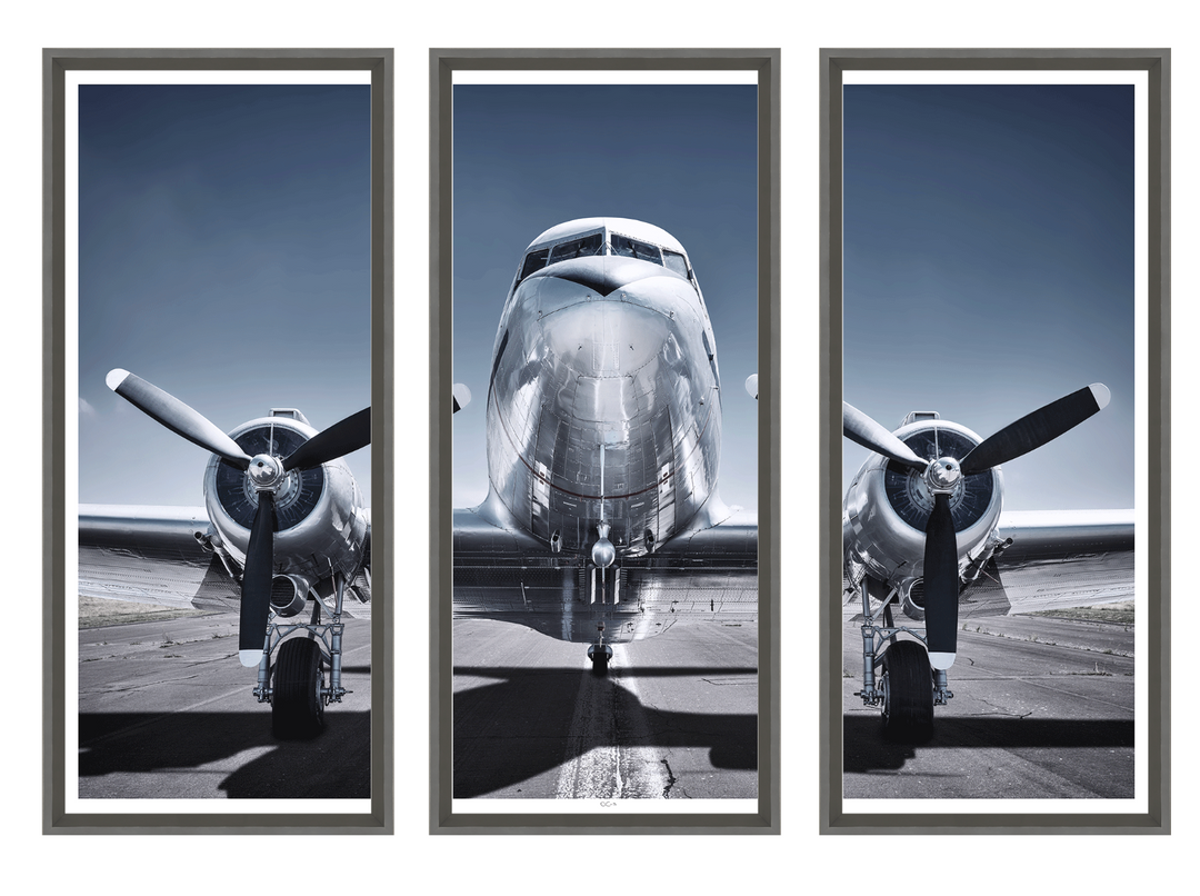 ART AIRPLANE TRIPTYCH 69X49
