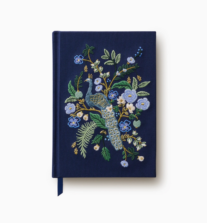 JOURNAL EMBROIDERED PEACOCK