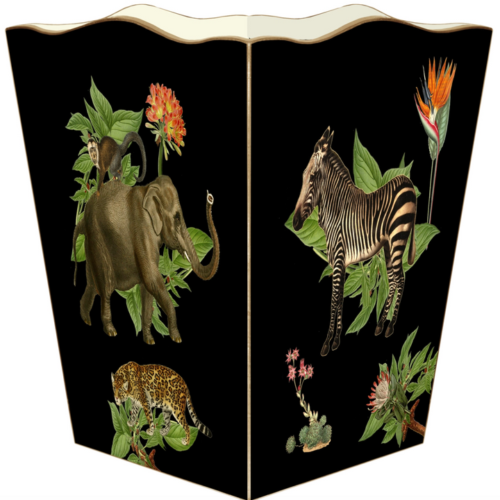WASTE BASKET AFRICAN OBSESSION BLACK