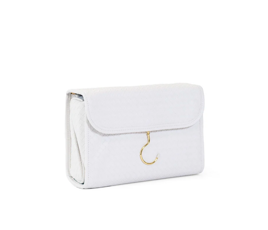 TOILETRY HANGING CASE WOVEN BLANC