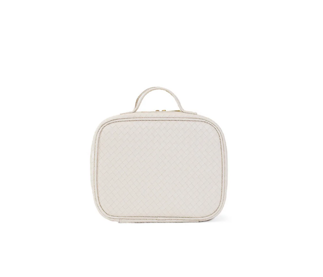 COSMETIC TOILETRY LUXE CASE - WOVEN SAND