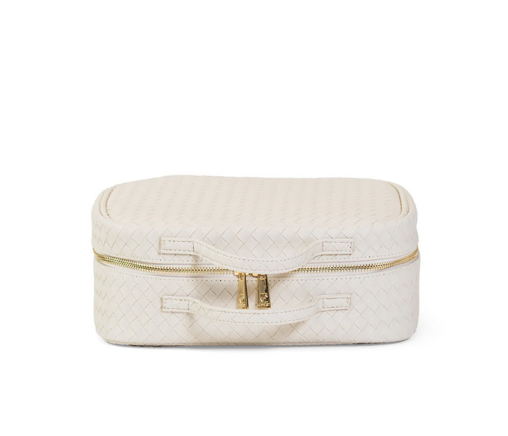 COSMETIC TOILETRY LUXE CASE - WOVEN SAND