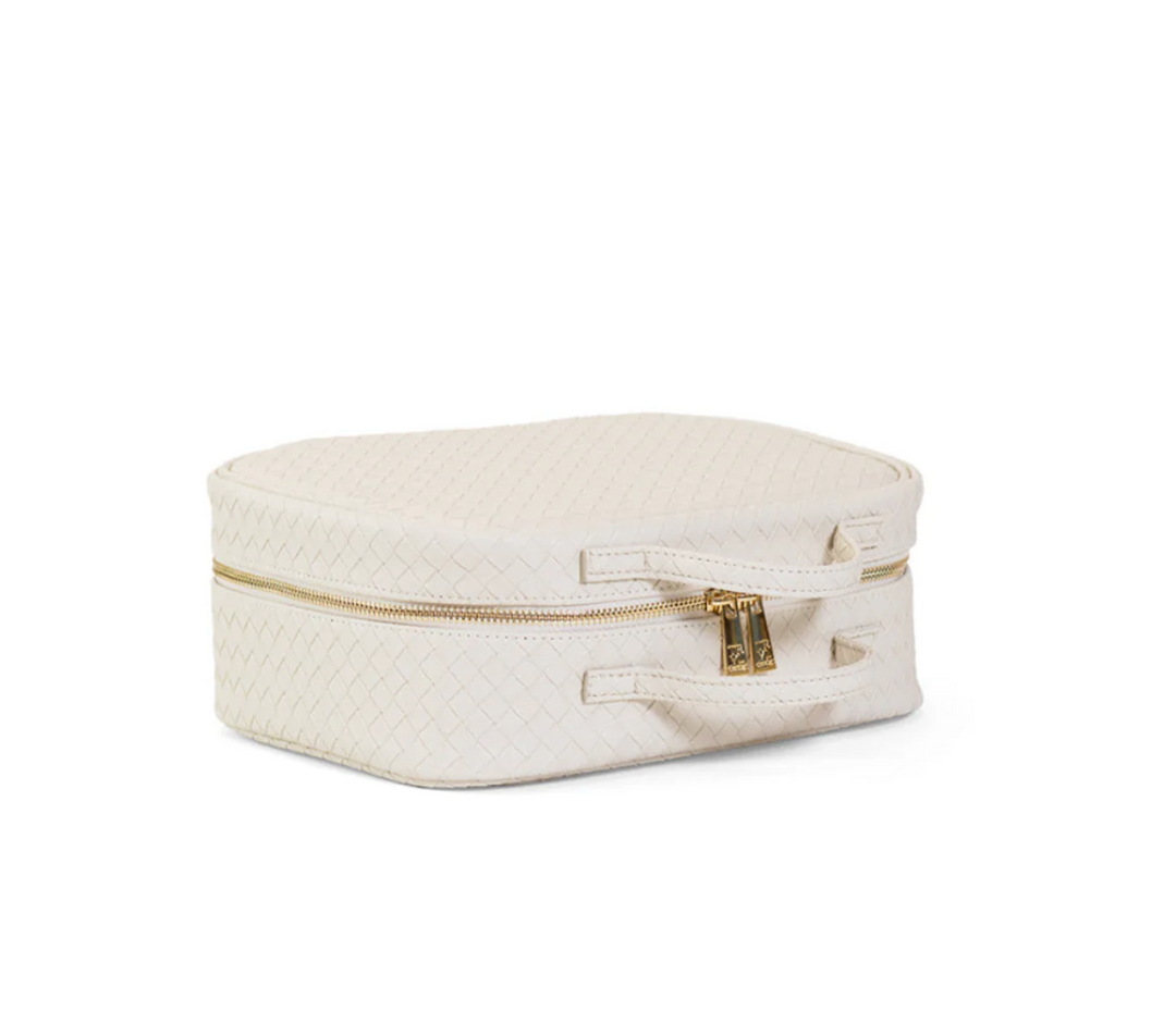 COSMETIC TOILETRY LUXE CASE - WOVEN SAND