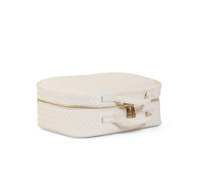 COSMETIC TOILETRY LUXE CASE - WOVEN SAND