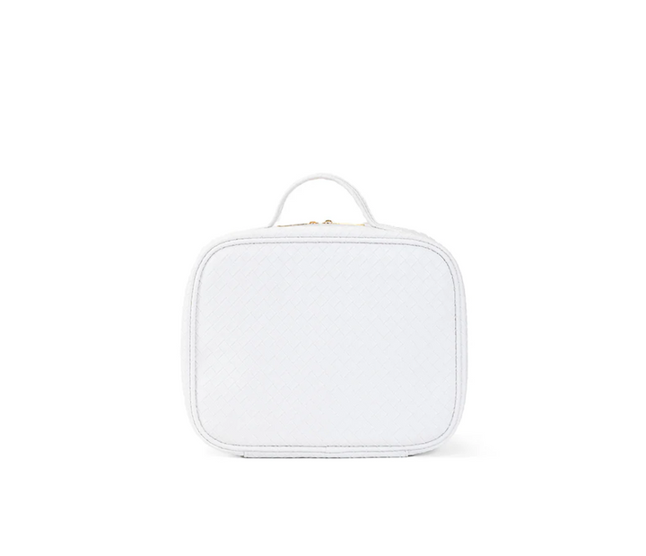 COSMETIC TOILETRY LUXE CASE - WOVEN BLANC
