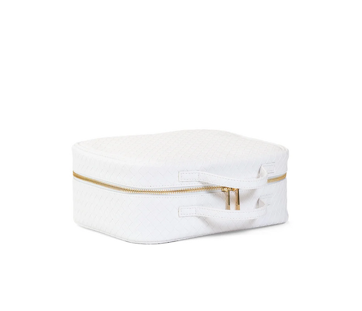 COSMETIC TOILETRY LUXE CASE - WOVEN BLANC