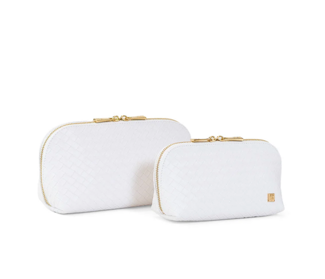 COSMETIC CASE LUXE DUO WOVEN BLANC