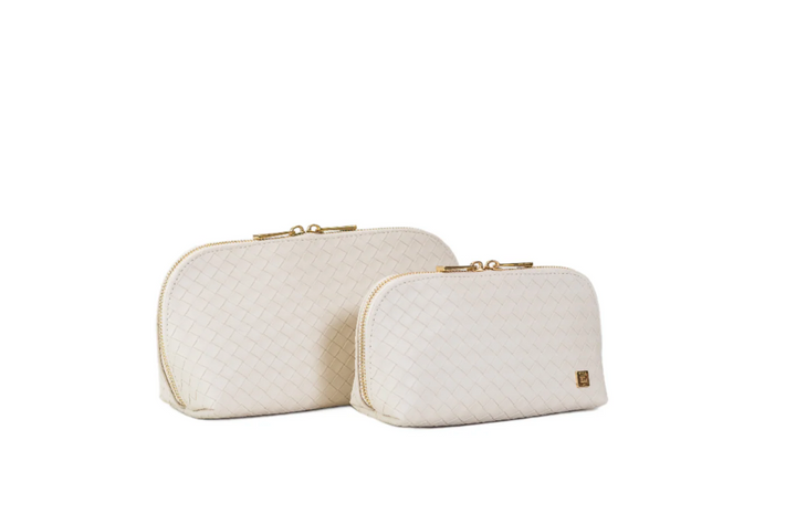 COSMETIC CASE LUXE DUO WOVEN SAND