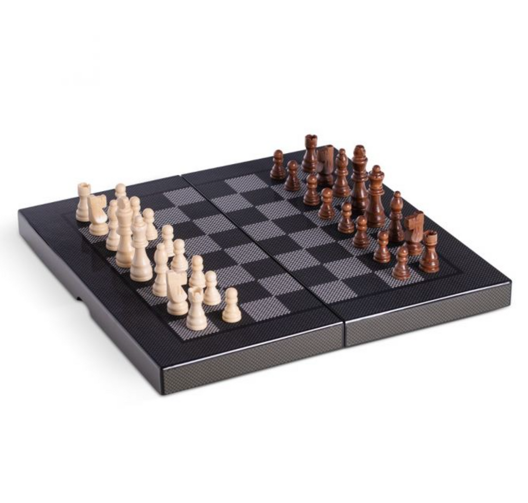 BACKGAMMON SET 15.5" CARBON FIBER