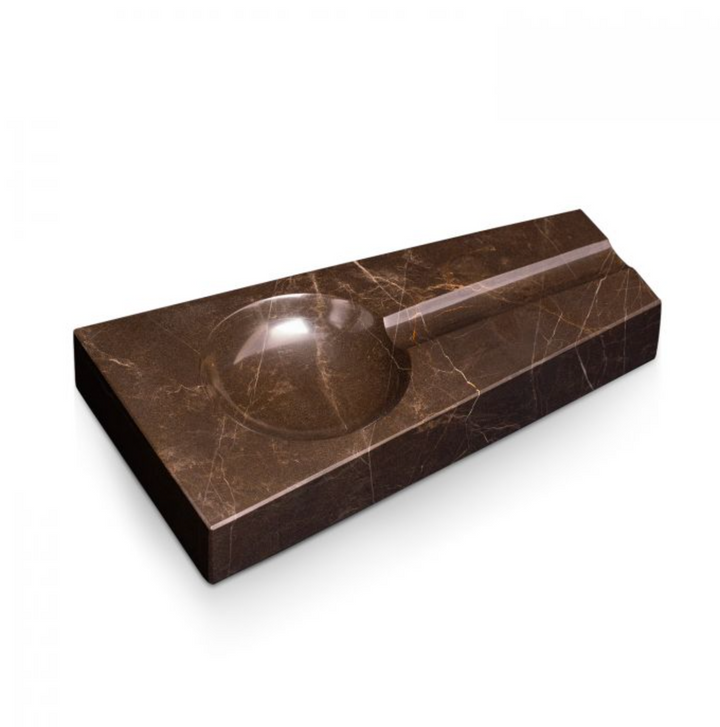 ASHTRAY MARBLE SINGLE BROWN