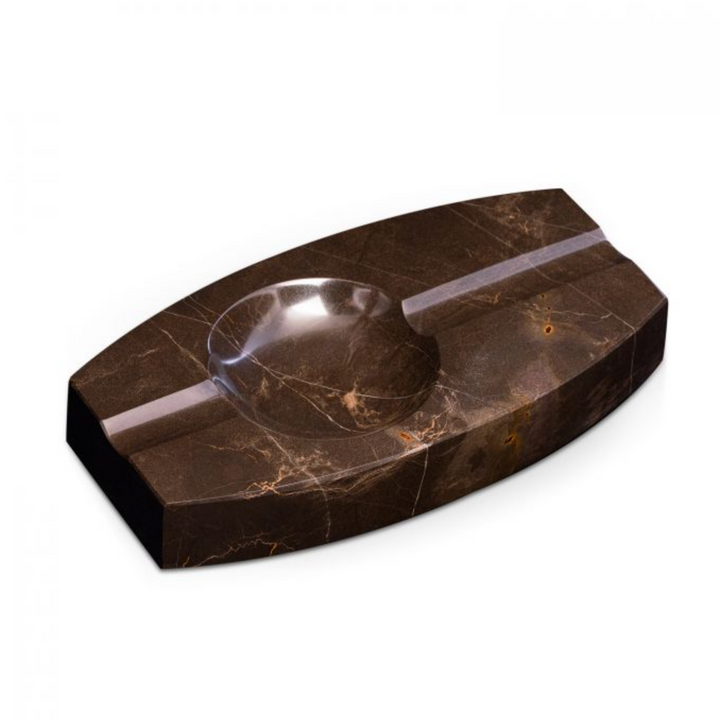 ASHTRAY MARBLE DOUBLE BROWN