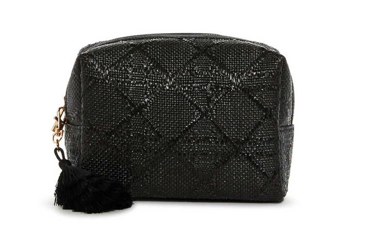 TOILETRY BAG STRAW CANE MIDNIGHT