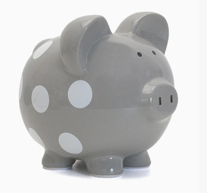 BANK PIGGY GRAY WHITE