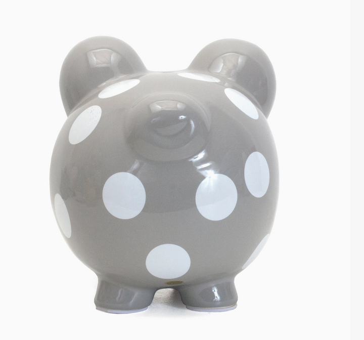 BANK PIGGY GRAY WHITE