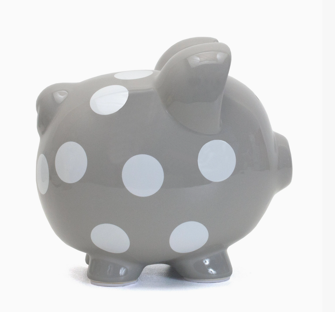 BANK PIGGY GRAY WHITE
