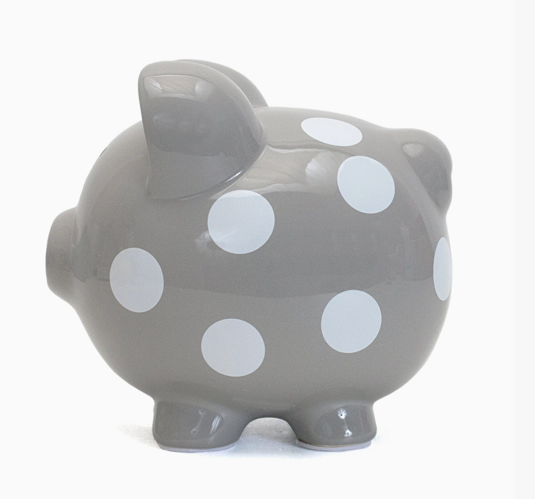 BANK PIGGY GRAY WHITE