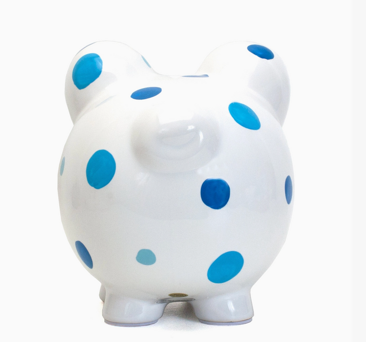 BANK PIGGY BLUE DOTS