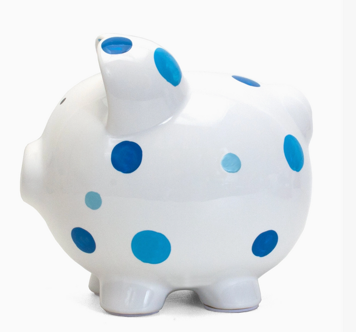 BANK PIGGY BLUE DOTS