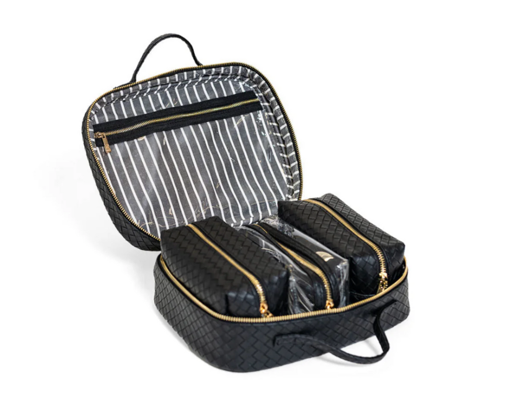 TOILETRY BAG 4-PIECE WOVEN JET