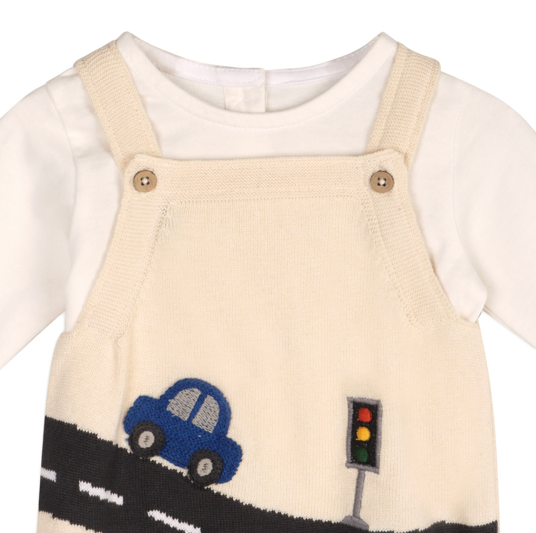 OVERALL CAR APPLIQUE NATURAL