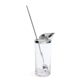 COCKTAIL SHAKER W/ STIRRER PEWTER & GLASS