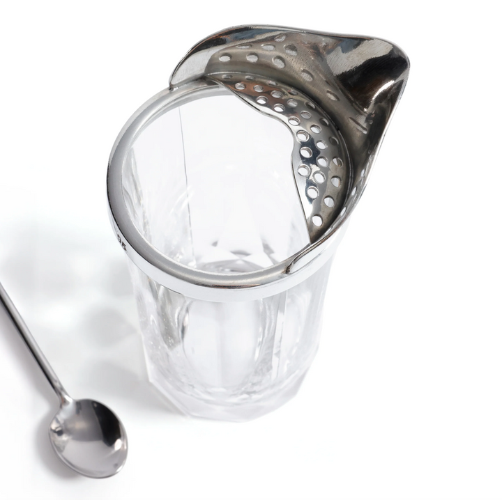 COCKTAIL SHAKER W/ STIRRER PEWTER & GLASS