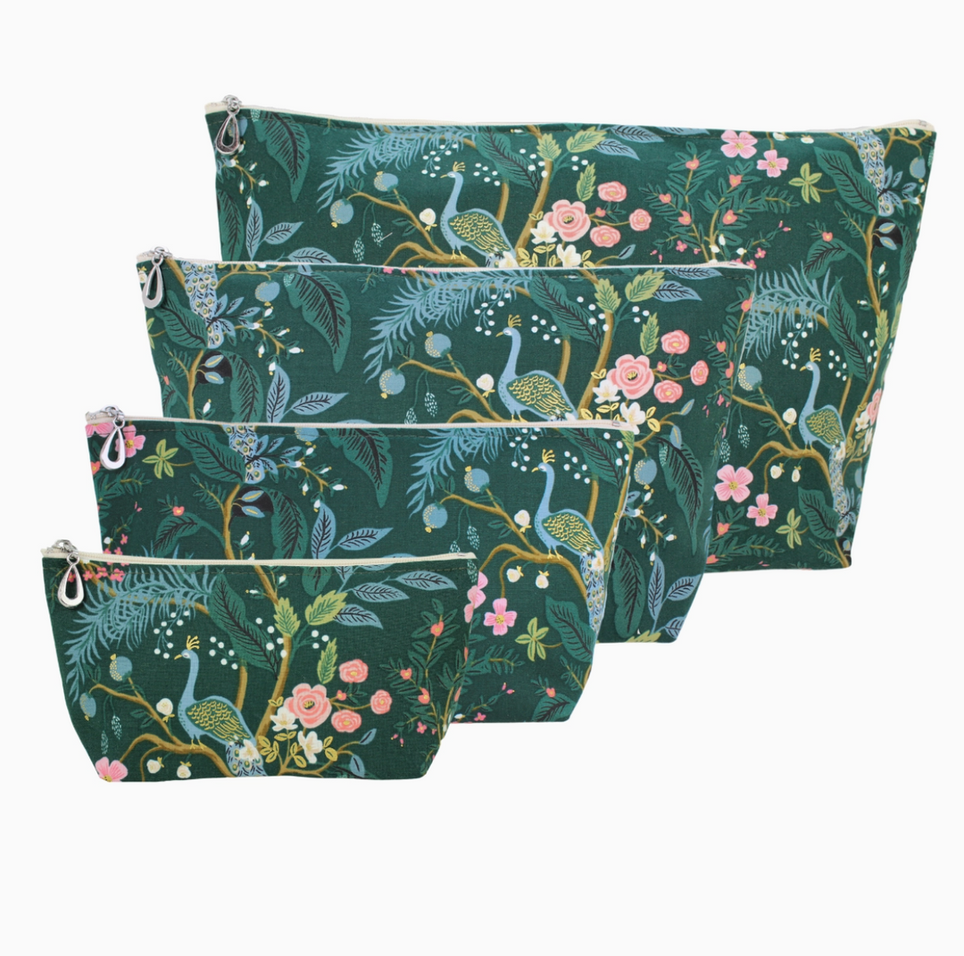 COSMETIC BAG METALLIC PEACOCK