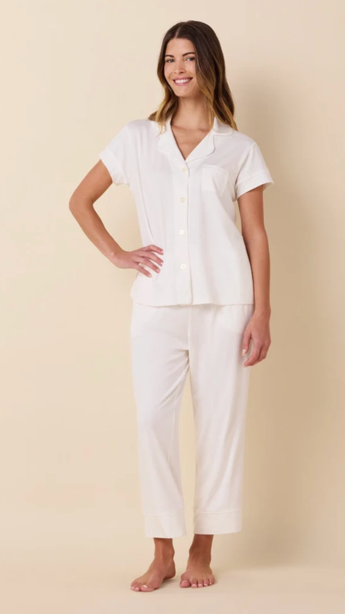 PAJAMA CAPRI KNIT CLASSIC WHITE