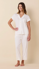 PAJAMA CAPRI KNIT CLASSIC WHITE
