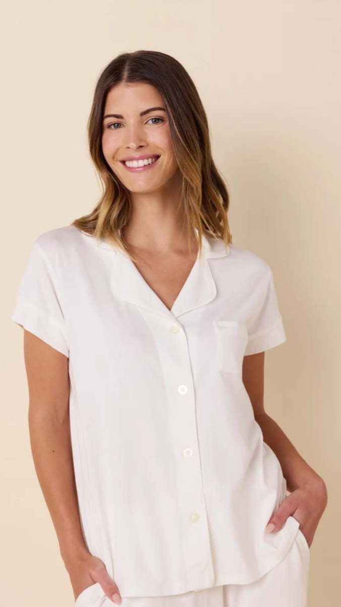 PAJAMA CAPRI KNIT CLASSIC WHITE