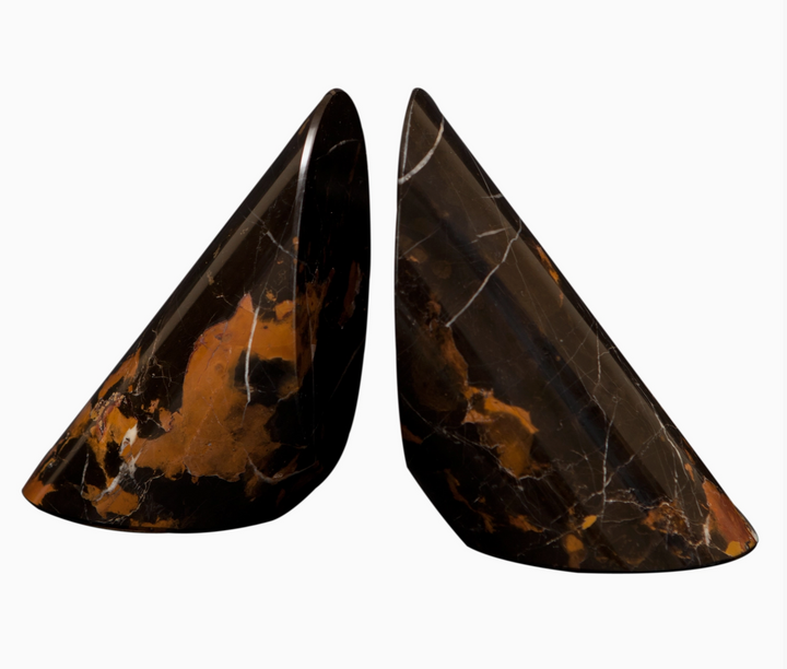 BOOKENDS MARBLE BLACK & GOLD