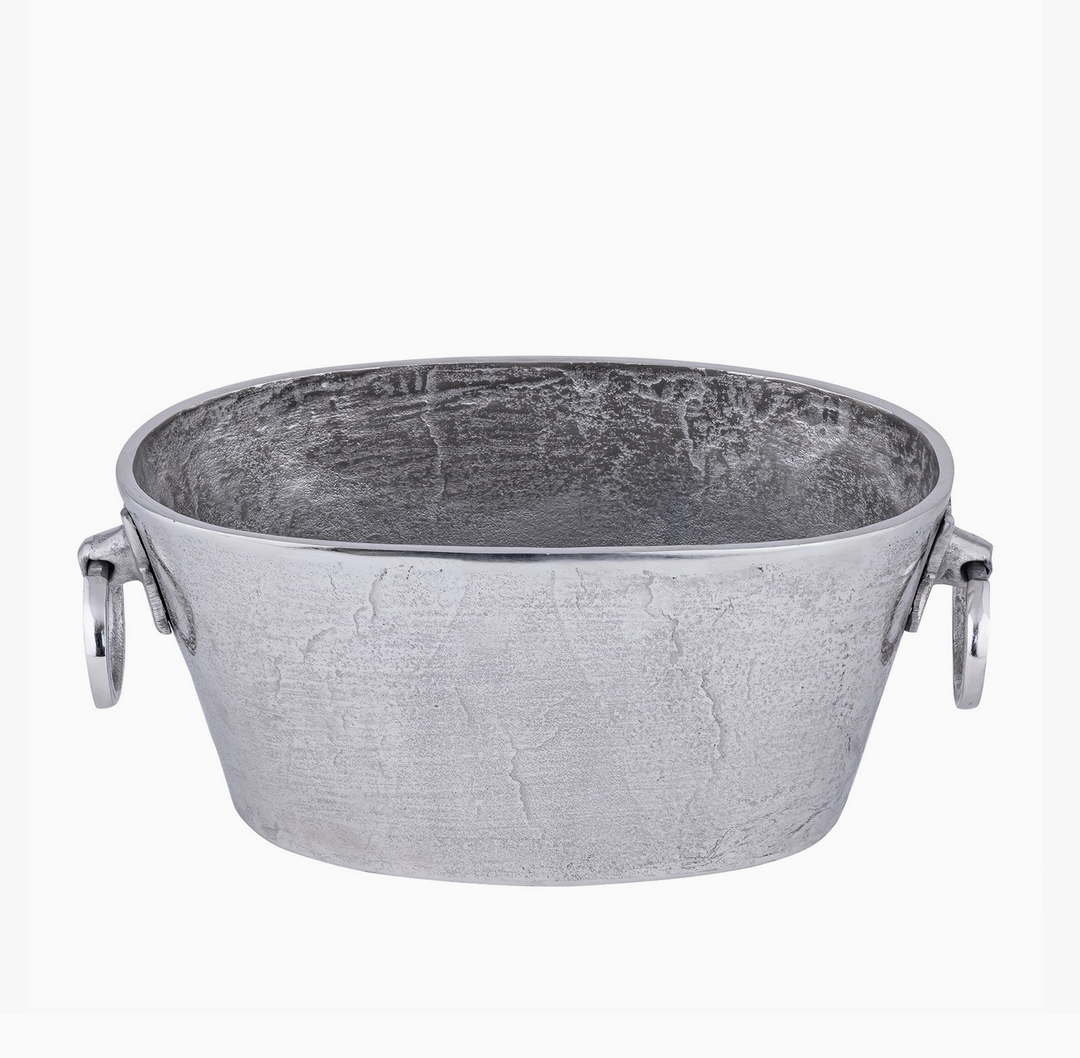 WINE BUCKET ALUMINUM RAW NICKEL OVAL