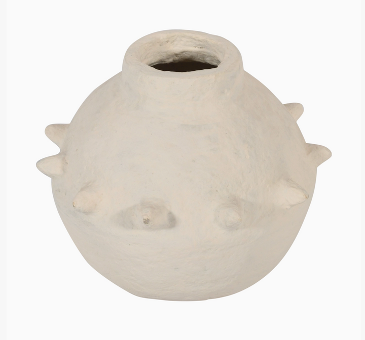 VASE PAPER MACHE OFF-WHITE 16H