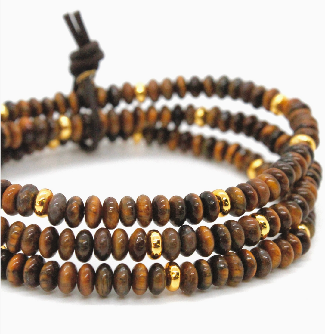 BRACELET TIGER'S EYE AND GOLD