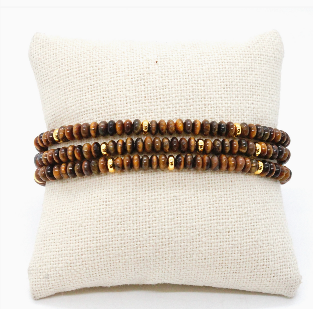 BRACELET TIGER'S EYE AND GOLD