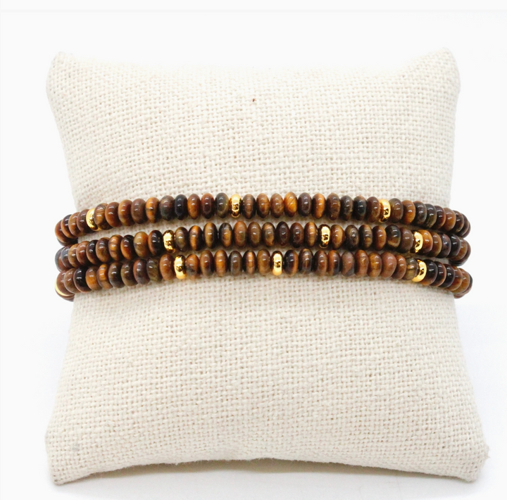 BRACELET TIGER'S EYE AND GOLD