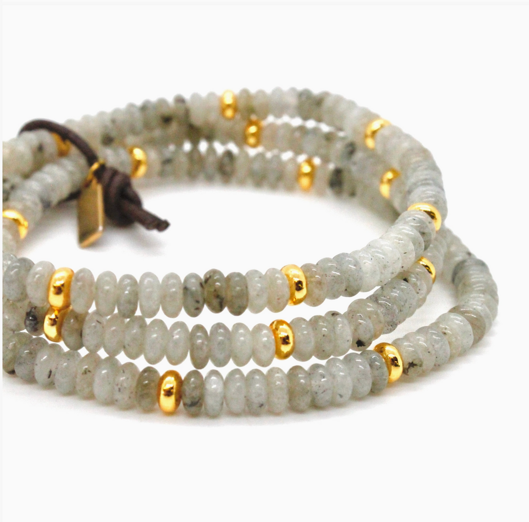 BRACELET LABRADORITE AND GOLD