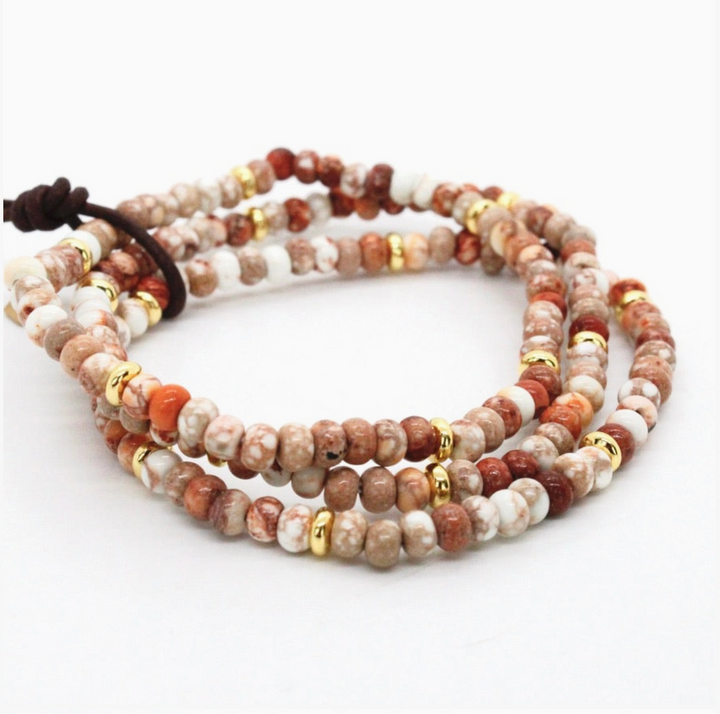 BRACELET IVORY JASPER AND GOLD