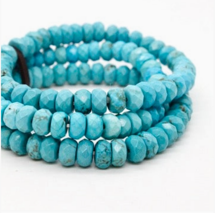 BRACELET RICH TURQUOISE RONDELLE BEAD