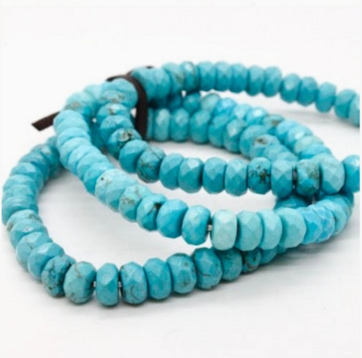 BRACELET RICH TURQUOISE RONDELLE BEAD