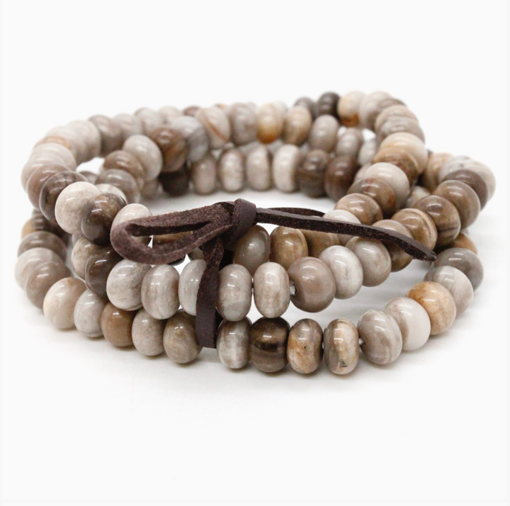 BRACELET SILVER LEAF JASPER