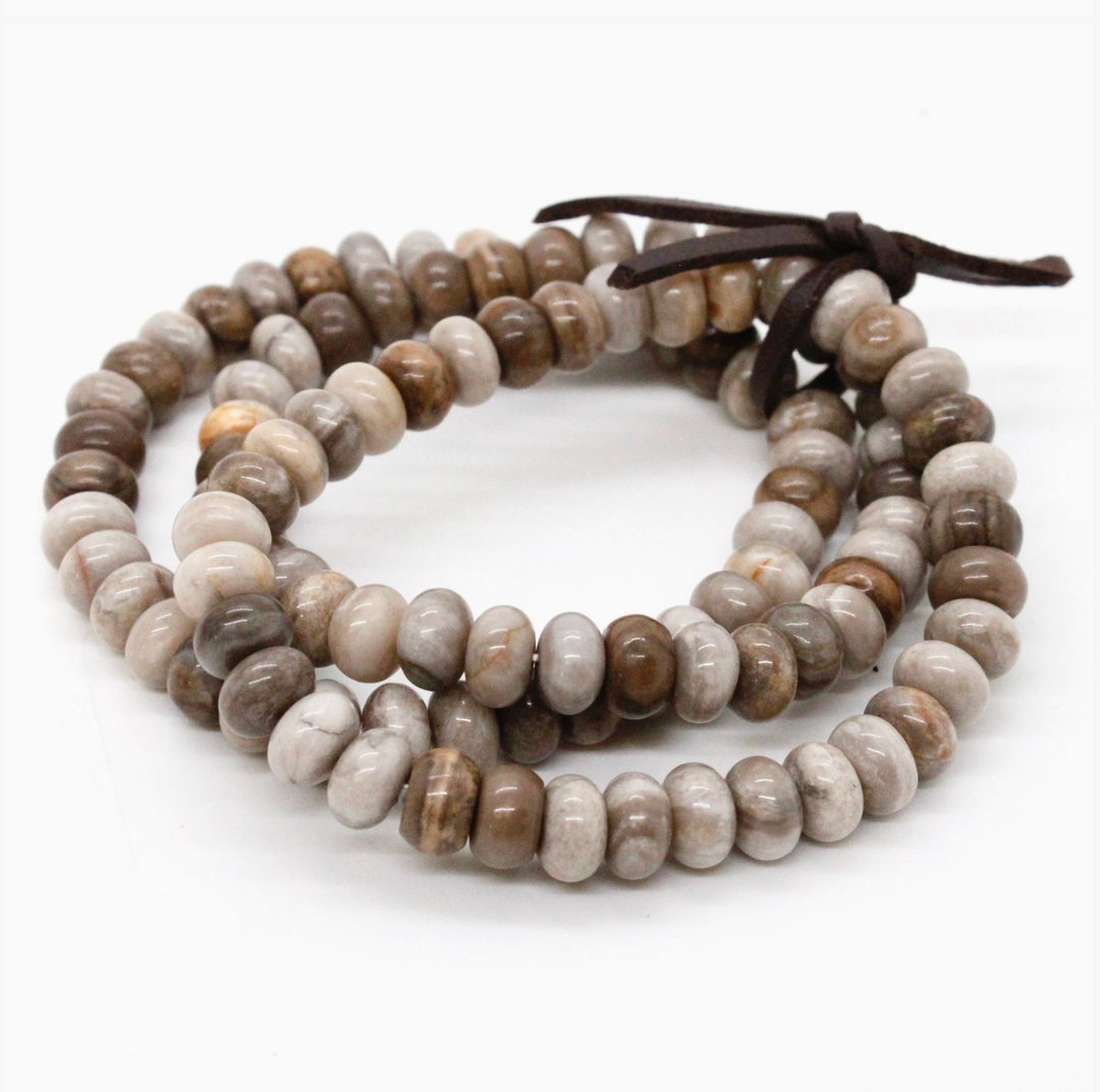 BRACELET SILVER LEAF JASPER