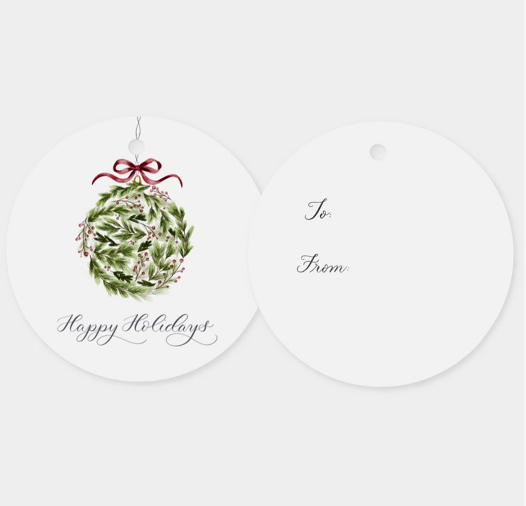 "HAPPY HOLIDAYS" GIFT TAGS BOX OF 6