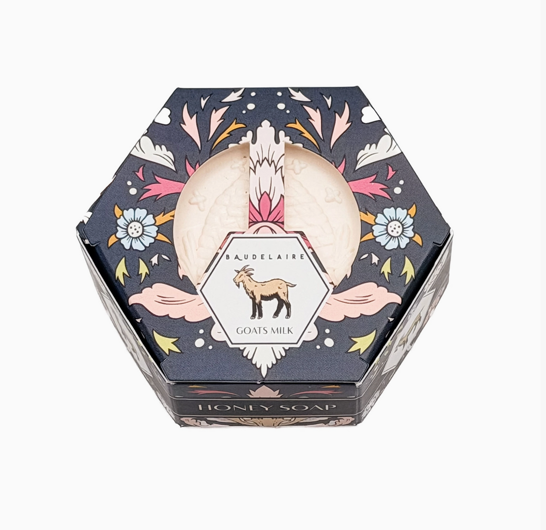 SOAP GOATS MILK HONEY SOAP 3.5OZ. HEX BOX