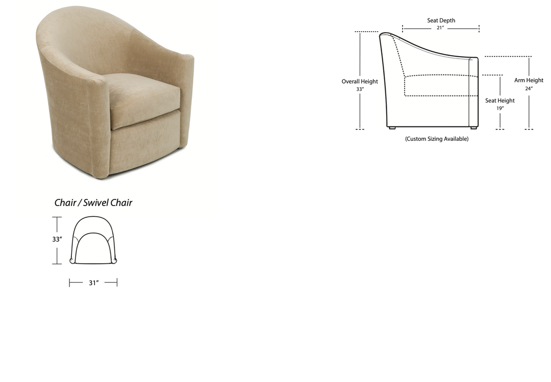 CHAIR SWIVEL CARTER YACHT CLUB FLAX